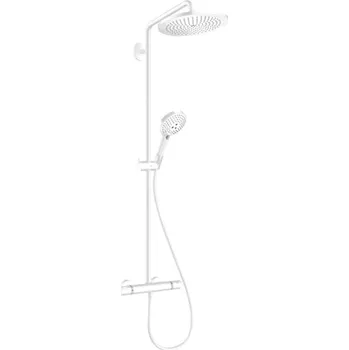 Vodovodní baterie Hansgrohe Croma Select S, Showerpipe 280 1jet EcoSmart 9 l/min s termostatem a ruční sprchou Raindance Select S 120 3jet, bílá matná, HAN-26891700