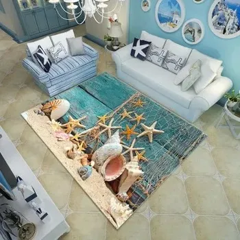 Koberec Koberec do obýváku s 3D mořskými mušlemi - 14,40 x 120 cm 16 x 47 palců
