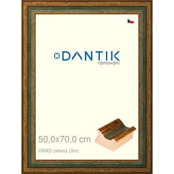 Rám na obraz DANTIK rámeček 50x70 | HRAD zelená (Plexi Čiré) (Vyrobeno s láskou u nás v DANTIKU)