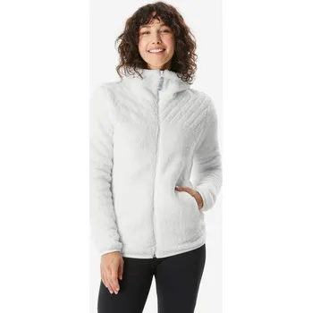 Pánská mikina QUECHUA Dámská turistická fleecová mikina NH 500 M BÍLÁ