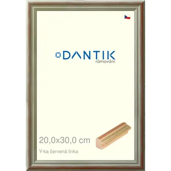 Rám na obraz DANTIK rámeček 20x30 | Y-ka červená linka (Sklo Čiré) (Vyrobeno s láskou u nás v DANTIKU)