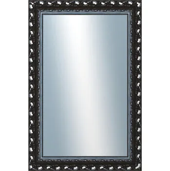 Zrcadlo DANTIK - Zarámované zrcadlo - rozměr s rámem cca 80x120 cm z lišty ROKOKO černá lesklá (2632)