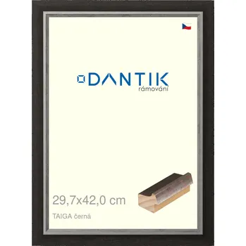 Rám na obraz DANTIK rámeček 29,7x42 | TAIGA černá (Plexi Čiré) (Vyrobeno s láskou u nás v DANTIKU)