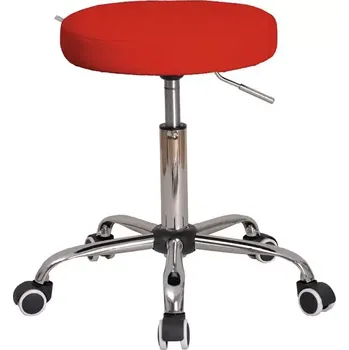 LZ 21 židle lékařská, kříž chrom, ekokůže červená