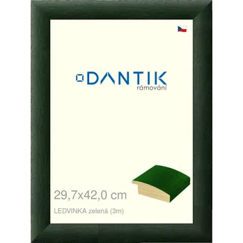 Rám na obraz DANTIK rámeček 29,7x42 | LEDVINKA zelená (Plexi Čiré) (Vyrobeno s láskou u nás v DANTIKU)