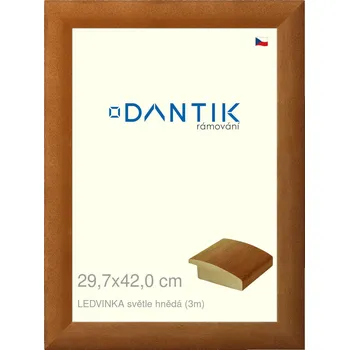 Rám na obraz DANTIK rámeček 29,7x42 | LEDVINKA světle hnědá (Plexi Čiré) (Vyrobeno s láskou u nás v DANTIKU)