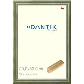 Rám na obraz DANTIK rámeček 20x30 | Y-ka zelená linka (Sklo Čiré) (Vyrobeno s láskou u nás v DANTIKU)