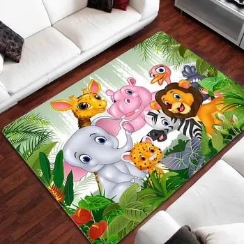 Koberec Dětský hrací protiskluzový koberec do pokoje | zvířata - 10,40 x 120 cm 16 x 47 palců