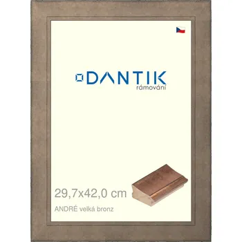 Rám na obraz DANTIK rámeček 29,7x42 | ANDRÉ velká bronz (Plexi Čiré) (Vyrobeno s láskou u nás v DANTIKU)