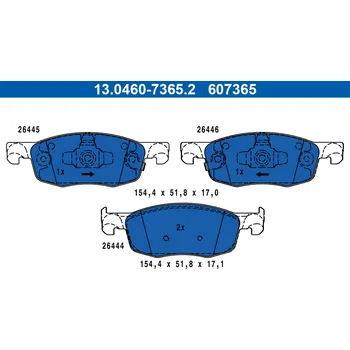Brzdová destička Sada brzdových destiček, kotoučová brzda ATE 13.0460-7365.2
