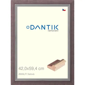 Rám na obraz DANTIK rámeček 42x59,4 | AMALFI fialová (Plexi Čiré) (Vyrobeno s láskou u nás v DANTIKU)