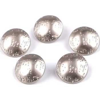 Knoflík Kovový knoflík jemně tepaný velikost 24"; 30"; 38" - (30") nikl (20 ks)