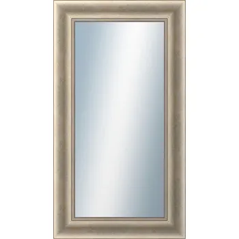 Zrcadlo DANTIK - Zarámované zrcadlo - rozměr s rámem cca 50x90 cm z lišty KŘÍDLO velké stříbrné patina (2773)