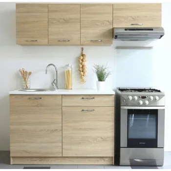 Kuchyňská linka Kuchyňská linka DELTA 180 cm, dub sonoma klasický/nadčasový