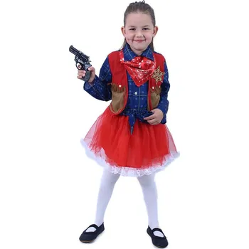 Karnevalový kostým Rappa Dětský kostým kovbojka červený/modrý