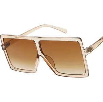 Dámské sluneční brýle UV400 módní plastový rám - hnědý