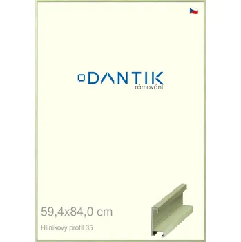 Rám na obraz DANTIK rámeček 59,4x84 | ALU profil 6035 Dýha barevná zelená pastel (Plexi Čiré) (Vyrobeno s láskou u nás v DANTIKU)