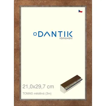 Rám na obraz DANTIK rámeček 21x29,7 | TOMAS měděná (Sklo Čiré) (Vyrobeno s láskou u nás v DANTIKU)