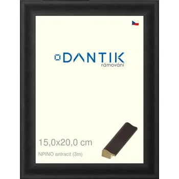 Rám na obraz DANTIK rámeček 15x20 | NPINO antracit (Sklo Čiré) (Vyrobeno s láskou u nás v DANTIKU)