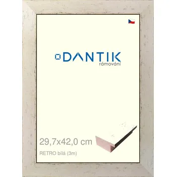 Rám na obraz DANTIK rámeček 29,7x42 | RETRO bílá (Plexi Čiré) (Vyrobeno s láskou u nás v DANTIKU)