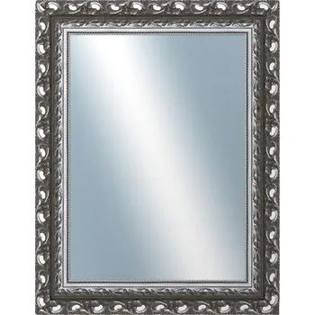 Zrcadlo DANTIK - Zarámované zrcadlo - rozměr s rámem cca 70x90 cm z lišty ROKOKO grafitová (2884)