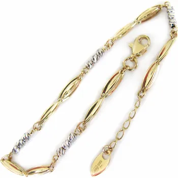 Náramek Luxusní zlatý náramek z kombinovaného zlata 2,75g 19cm Zlato 14k(585/1000)