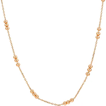 Řetízek Olivie Stříbrný náhrdelník s kuličkami ROSE 8885 Ag 925; ≤3,9 g.