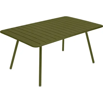 Zahradní stůl Zelený kovový stůl Fermob Luxembourg 165 x 100 cm - odstín pesto