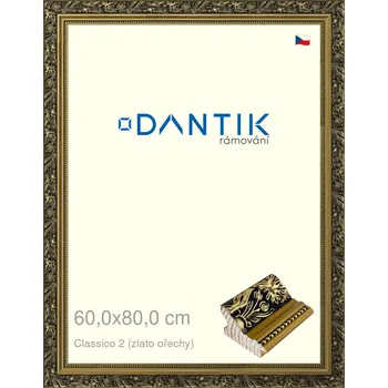 Rám na obraz DANTIK rámeček 60x80 | Claico 2 (zlato ořechy) (Plexi Čiré) (Vyrobeno s láskou u nás v DANTIKU)