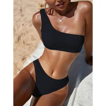 Dámské plavky Asymetrické plavky 2v1 Barva: Černá, Velikost: S