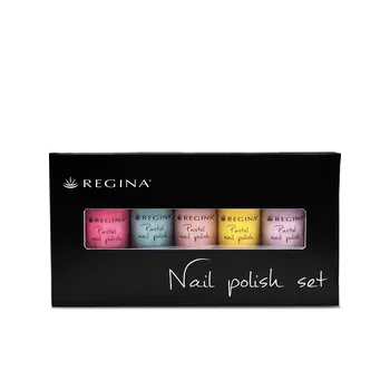Přípravek na nehty Pastel Nail Polish Set | Lak na nehty | Svěží letní odstíny | Profesionální vzhled | 5x 4 ml 5 atraktivních odstínů v dárkovém balení