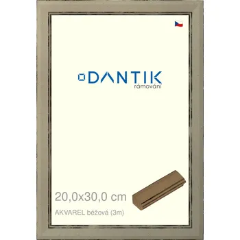 Rám na obraz DANTIK rámeček 20x30 | AKVAREL béžová (Sklo Čiré) (Vyrobeno s láskou u nás v DANTIKU)