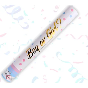 Konfeta Vystřelovací Konfety 40cm Růžové Modré Baby Gender Reveal Párty Svatba Růžová
