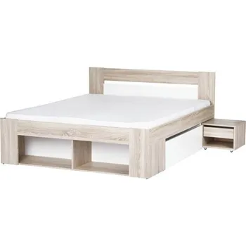 Postel Postel se zásuvkami MILO 140×200 dub sonoma/bílá