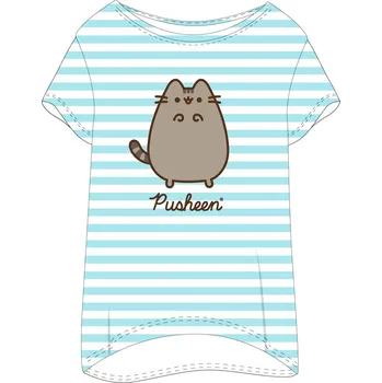 DOVOZ EU DÍVČÍ/DÁMSKÉ TRIČKO NA SPANÍ KOČIČKA PUSHEEN MODRÉ Velikost: L