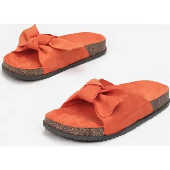 Dámské pantofle Dámské pantofle s mašlí oranžové 2033, VELIKOST 38