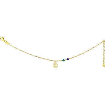 Náramek Pozlacený stříbrný náramek se sklem - rozeta - AP532-0676