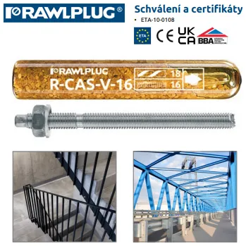 Hmoždinka R-CAS-V Vinylesterová kotva v ampuli - zavrtávací (18 mm / 1ks)