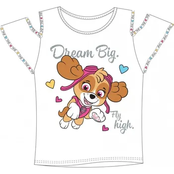 Dívčí oblečení DOVOZ EU DÍVČÍ TRIČKO PAW PATROL SKYE DREAM BIG Velikost: 98