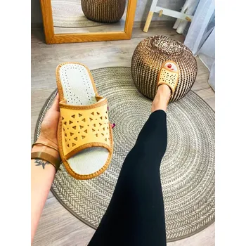 Dámské pantofle Dámské otevřené papuče krémové model 12, VELIKOST 37