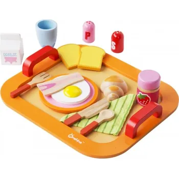 Dřevěná hračka WOODEN TOYS DŘEVĚNÝ SNÍDAŇOVÝ SET 15 KS