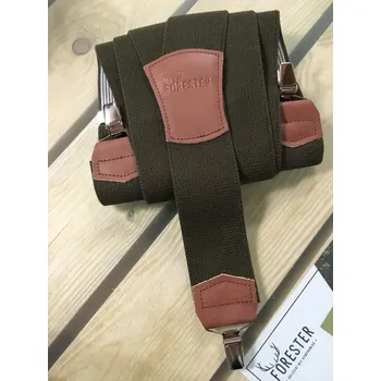 Kšandy Šle FORESTER - klip, oliv/hnědá kůže