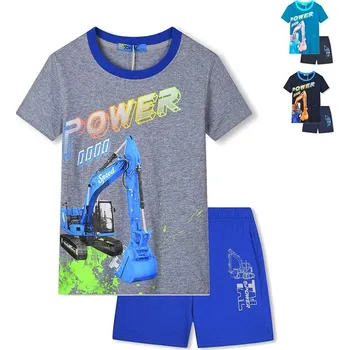 Chlapecké pyžamo KUGO CHLAPECKÉ PYŽAMO-LETNÍ KOMPLET TM9219 VELIKOSTI 98-128 Velikost: 98, Barva: Šedo/modrá