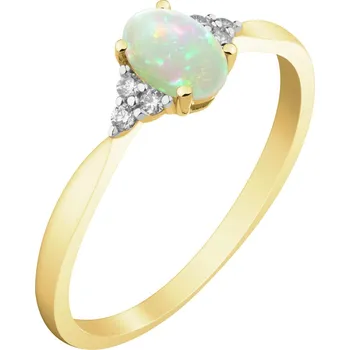 Prsten Zlatý prsten s brilianty a opálem - ryzost 585 - 103.837