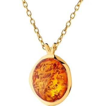 Přívěsek Pozlacený stříbrný přívěsek s jantarem - AP536-8345