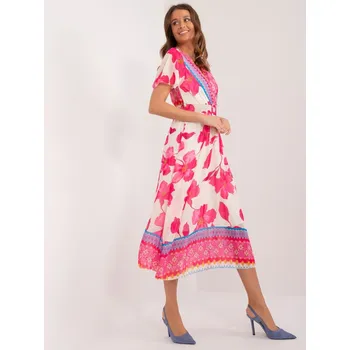 Dámské šaty Plizované šaty Italy Fashion růžovobéžové EU velikost: Univerzální