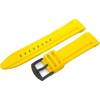 Řemínek na hodinky Silikonový řemínek Vostok Europe pro Anchar - žlutý/černá spona + 5 let záruka a dárek ZDARMA