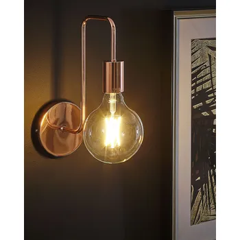 Nástěnné svítidlo Nástěnná lampa s měděnými prvky E27 Max 40W v moderním industriálním stylu ideální do obývacího pokoje Beliani Beliani