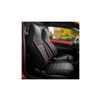 Potah sedadla UNI potahy sedadel design Comfortline CityBug materiál umělá kůže / tkanina, barva černá/červená - 9-ti dílná sada (vhodné i pro sedadla s bočními airbagy)