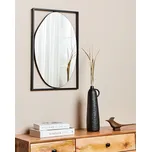 Nástěnné zrcadlo kovové černé 40 x 60 cm nástěnné dekorativní zrcadlo moderní styl závěsné dekorace Beliani